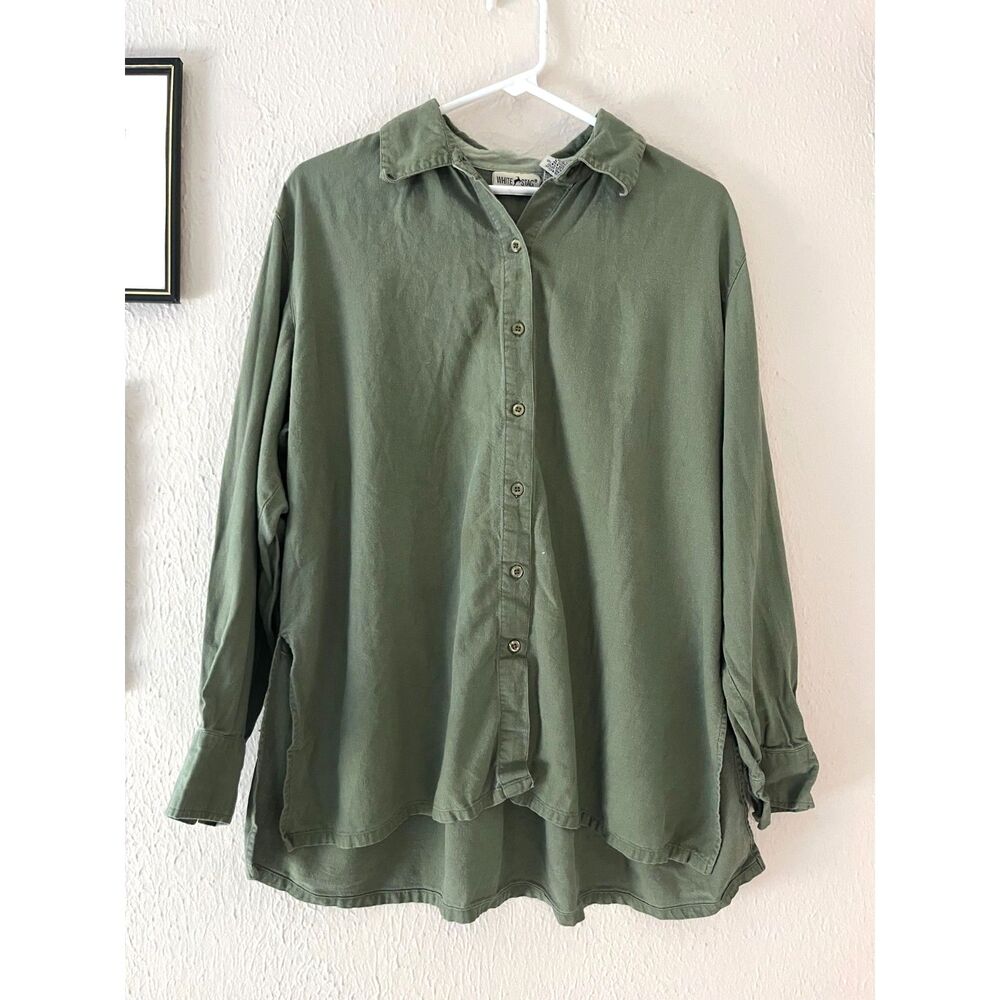 Vintage Button Down; Linen blend oversized top